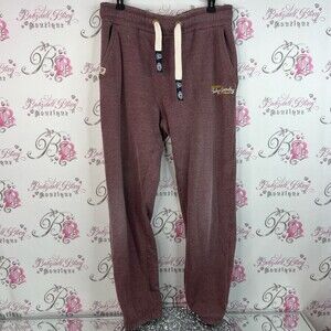 Tokyo Laundry pants sweats purple red Burgundy Sweatpants cuffed jogger